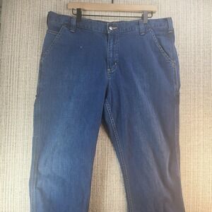 Carhartt Jeans Mens‎ 38x30 Blue Denim Relaxed Fit Carpenter Work Utility Pants